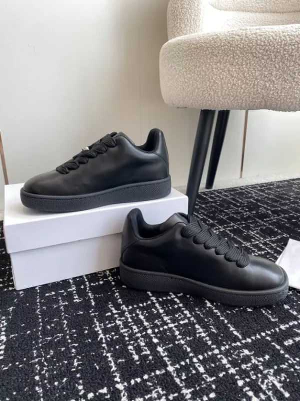 BURBERRY BOX LOGO-DEBOSSED LEATHER SNEAKERS - BBR097