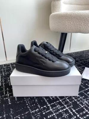 BURBERRY BOX LOGO-DEBOSSED LEATHER SNEAKERS - BBR097