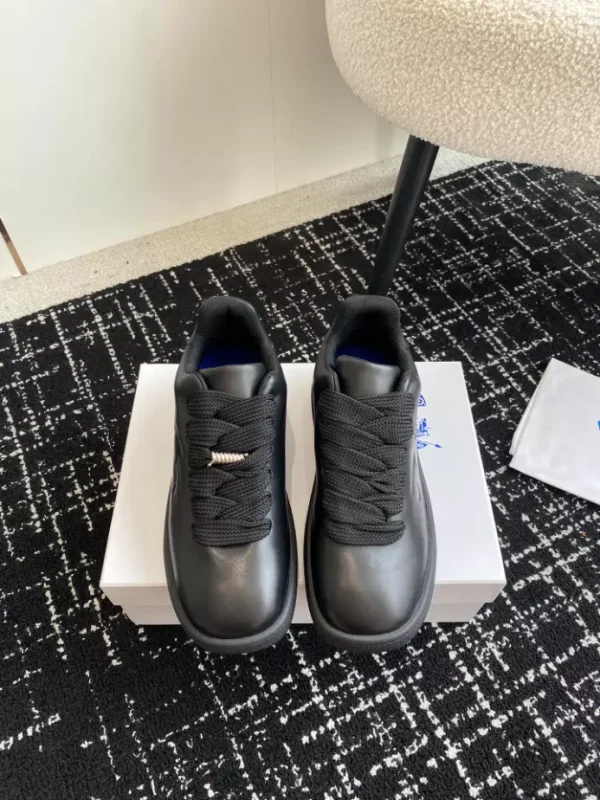 BURBERRY BOX LOGO-DEBOSSED LEATHER SNEAKERS - BBR097