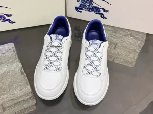 BURBERRY LEATHER STOCK SNEAKERS IN WHITE - BBR091