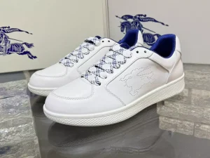 BURBERRY LEATHER STOCK SNEAKERS IN WHITE - BBR091