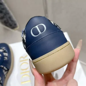 DIOR B01 MATCHPOINT SNEAKERS UNISEX SMOOTH CALFSKIN AND JACQUARD CANVAS BLUEGREY – CD179
