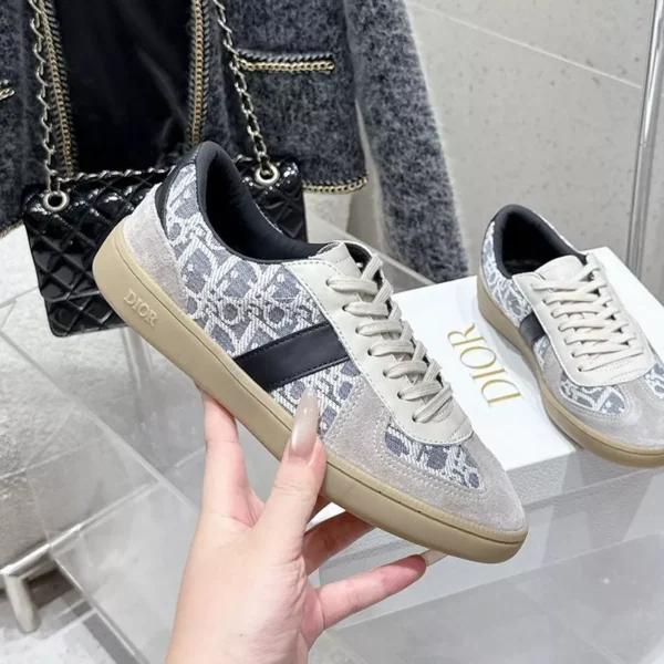 DIOR B01 MATCHPOINT SNEAKERS UNISEX SUEDE AND JACQUARD CANVAS GREYBLUE – CD178