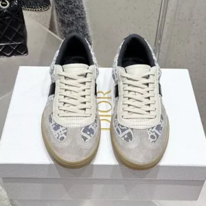 DIOR B01 MATCHPOINT SNEAKERS UNISEX SUEDE AND JACQUARD CANVAS GREYBLUE – CD178