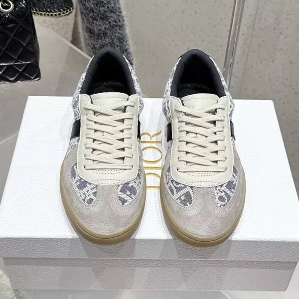 DIOR B01 MATCHPOINT SNEAKERS UNISEX SUEDE AND JACQUARD CANVAS GREYBLUE – CD178