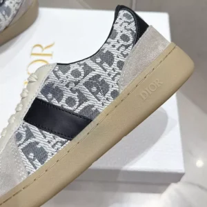 DIOR B01 MATCHPOINT SNEAKERS UNISEX SUEDE AND JACQUARD CANVAS GREYBLUE – CD178