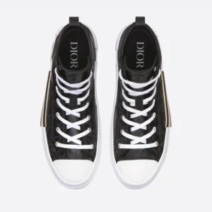 DIOR B23 HIGH-TOP SNEAKERS UNISEX CD DIAMOND CANVAS BLACK – CD177
