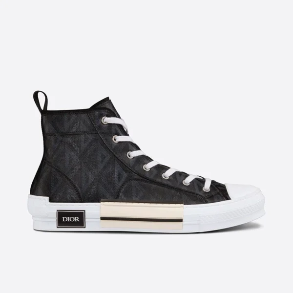 DIOR B23 HIGH-TOP SNEAKERS UNISEX CD DIAMOND CANVAS BLACK – CD177