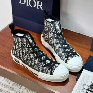 DIOR B23 HIGH-TOP SNEAKERS UNISEX OBLIQUE JACQUARD BLUE – CD163