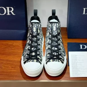 DIOR B23 HIGH-TOP SNEAKERS UNISEX OBLIQUE JACQUARD BLUE – CD163