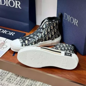 DIOR B23 HIGH-TOP SNEAKERS UNISEX OBLIQUE JACQUARD BLUE – CD163