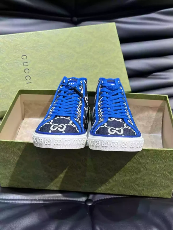 GUCCI TENNIS 1977 HIGH-TOP SHOES SNEAKERS IN BLACKBLUE - GC284