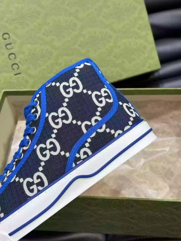 GUCCI TENNIS 1977 HIGH-TOP SHOES SNEAKERS IN BLACKBLUE - GC284