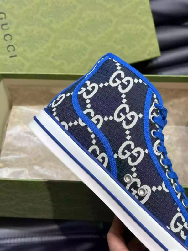 GUCCI TENNIS 1977 HIGH-TOP SHOES SNEAKERS IN BLACKBLUE - GC284