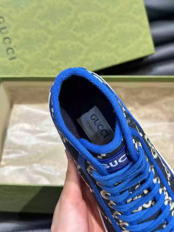 GUCCI TENNIS 1977 HIGH-TOP SHOES SNEAKERS IN BLACKBLUE - GC284