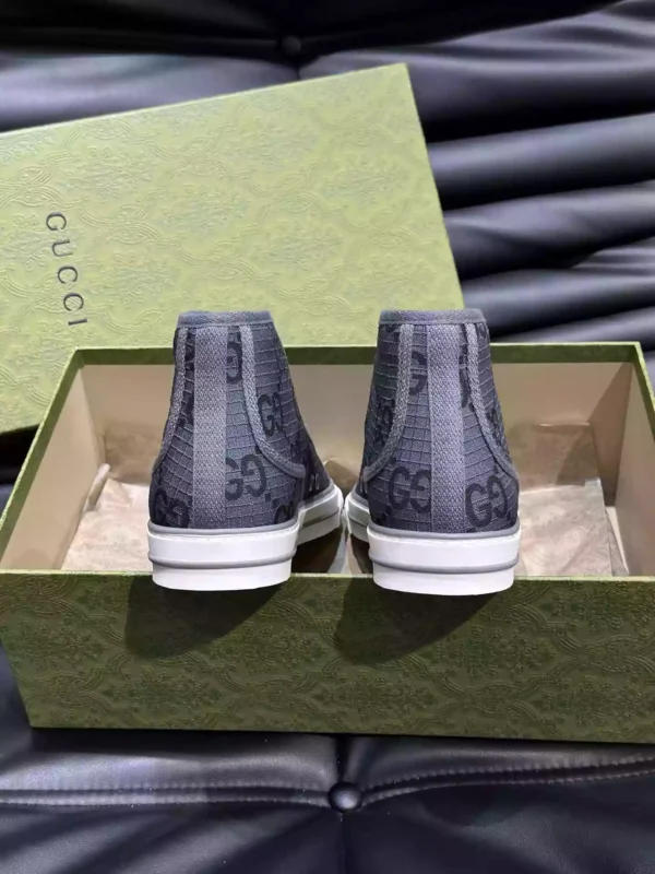 GUCCI TENNIS 1977 HIGH-TOP SHOES SNEAKERS IN BLACKDARK GRAY - GC283