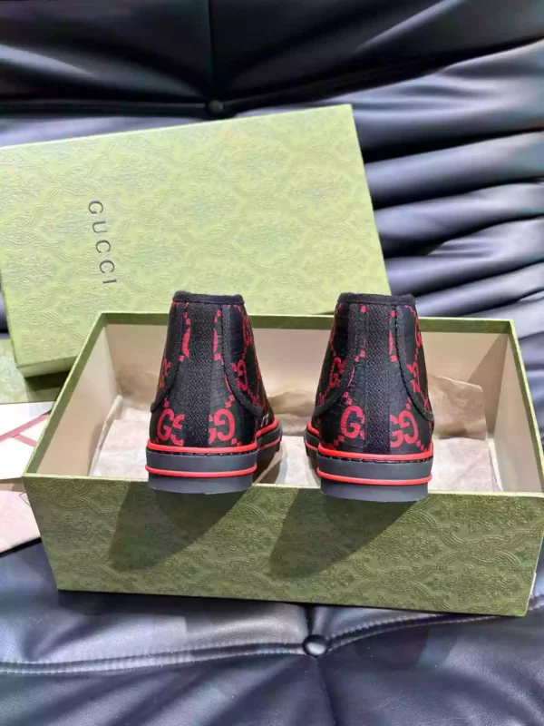 GUCCI TENNIS 1977 HIGH-TOP SHOES SNEAKERS IN BLACKRED - GC285