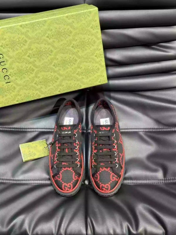 GUCCI TENNIS 1977 SHOES SNEAKERS IN BLACKRED - GC282