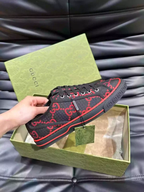 GUCCI TENNIS 1977 SHOES SNEAKERS IN BLACKRED - GC282