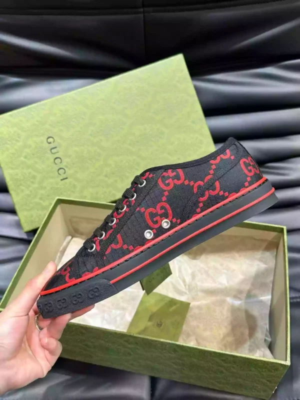 GUCCI TENNIS 1977 SHOES SNEAKERS IN BLACKRED - GC282