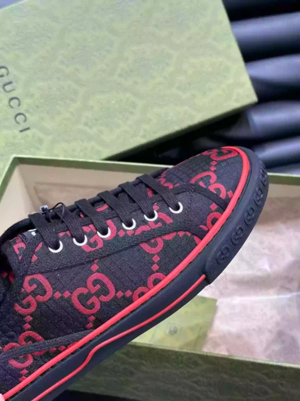 GUCCI TENNIS 1977 SHOES SNEAKERS IN BLACKRED - GC282