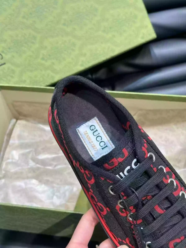 GUCCI TENNIS 1977 SHOES SNEAKERS IN BLACKRED - GC282