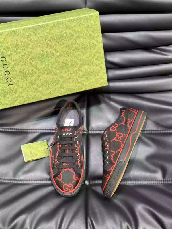 GUCCI TENNIS 1977 SHOES SNEAKERS IN BLACKRED - GC282