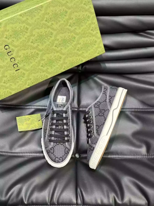 GUCCI TENNIS 1977 SHOES SNEAKERS IN DARK GREYBLACK - GC280