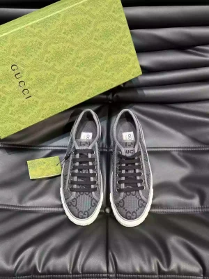 GUCCI TENNIS 1977 SHOES SNEAKERS IN DARK GREYBLACK - GC280