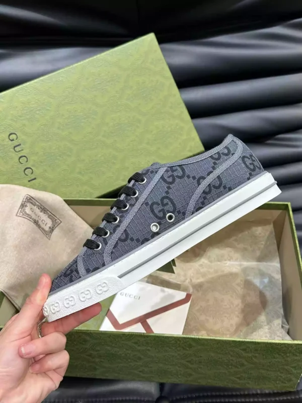 GUCCI TENNIS 1977 SHOES SNEAKERS IN DARK GREYBLACK - GC280