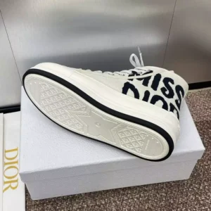 WALK'N'DIOR HIGH-TOP PLATFORM SNEAKERS WOMEN MISS DIOR EMBROIDERED WHITE – CD164