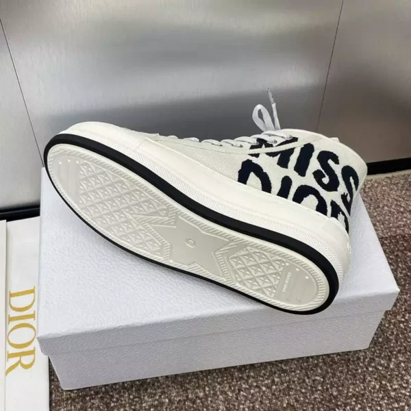 WALK'N'DIOR HIGH-TOP PLATFORM SNEAKERS WOMEN MISS DIOR EMBROIDERED WHITE – CD164