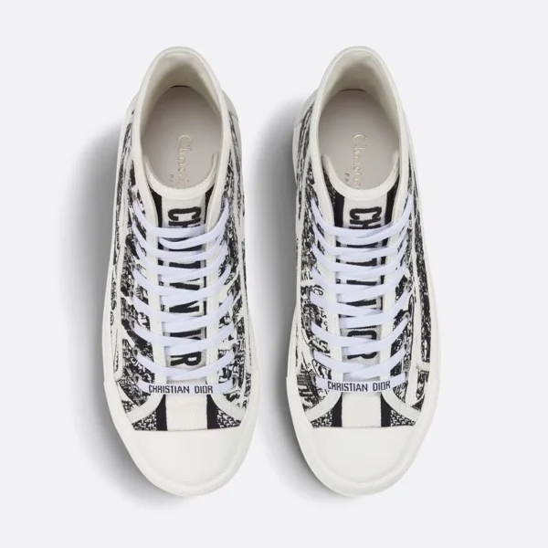 WALK'N'DIOR HIGH-TOP PLATFORM SNEAKERS WOMEN PLAN DE PARIS EMBROIDERED BLACK – CD173