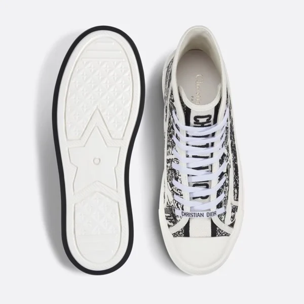 WALK'N'DIOR HIGH-TOP PLATFORM SNEAKERS WOMEN PLAN DE PARIS EMBROIDERED BLACK – CD173