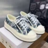 WALK'N'DIOR PLATFORM SNEAKERS UNISEX BUTTERFLY BANDANA EMBROIDERED BLUE – CD146