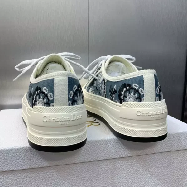 WALK'N'DIOR PLATFORM SNEAKERS UNISEX BUTTERFLY BANDANA EMBROIDERED BLUE – CD146