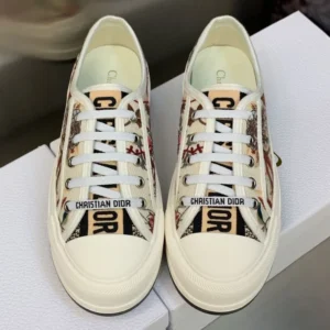 WALK'N'DIOR PLATFORM SNEAKERS UNISEX JARDIN D'HIVER EMBROIDERED WHITE – CD154