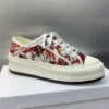 WALK'N'DIOR PLATFORM SNEAKERS UNISEX LE COEUR DES PAPILLONS EMBROIDERED WHITERED – CD167