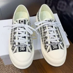 WALK'N'DIOR PLATFORM SNEAKERS UNISEX MICRO HOUNDSTOOTH EMBROIDERED BLACK – CD150