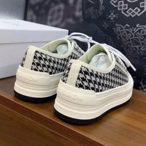 WALK'N'DIOR PLATFORM SNEAKERS UNISEX MICRO HOUNDSTOOTH EMBROIDERED BLACK – CD150