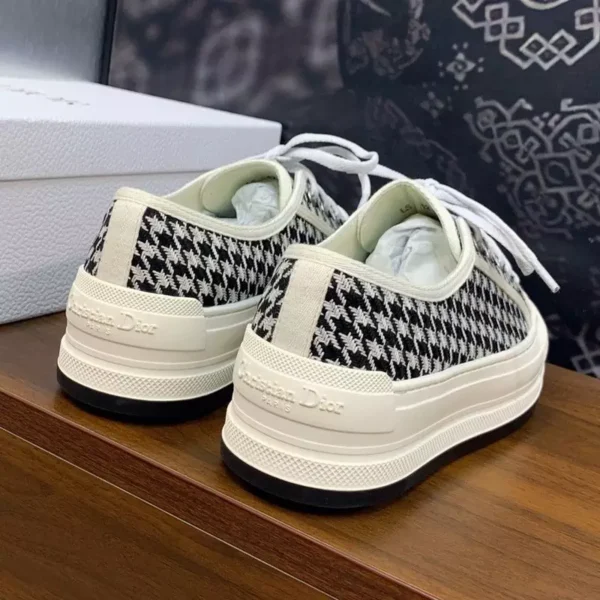 WALK'N'DIOR PLATFORM SNEAKERS UNISEX MICRO HOUNDSTOOTH EMBROIDERED BLACK – CD150