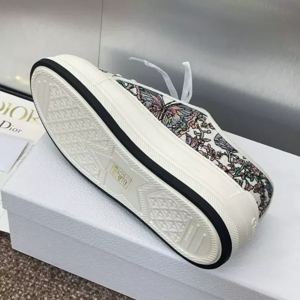WALK'N'DIOR PLATFORM SNEAKERS UNISEX MILLEFIORI EMBROIDERED WHITE – CD149