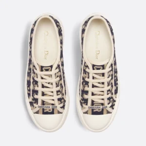 WALK'N'DIOR PLATFORM SNEAKERS UNISEX OBLIQUE EMBROIDERED COTTON BLUE – CD160
