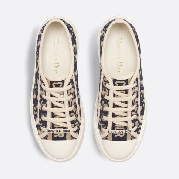 WALK'N'DIOR PLATFORM SNEAKERS UNISEX OBLIQUE EMBROIDERED COTTON BLUE – CD160