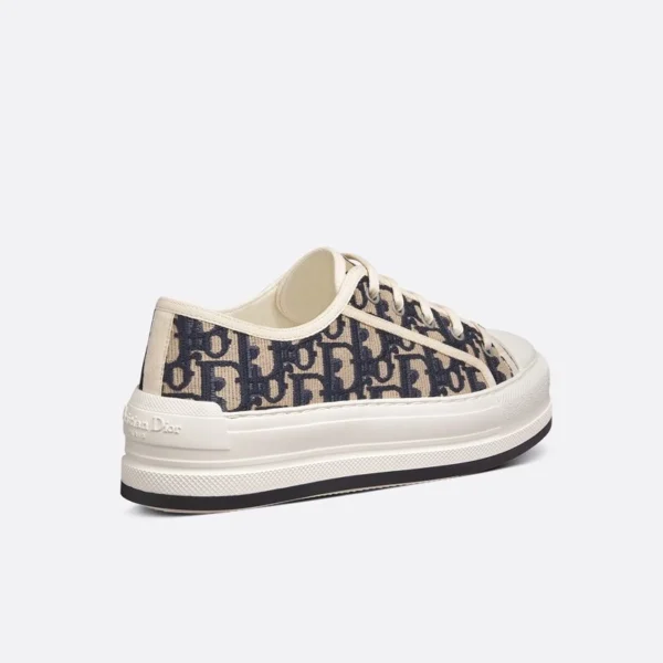 WALK'N'DIOR PLATFORM SNEAKERS UNISEX OBLIQUE EMBROIDERED COTTON BLUE – CD160