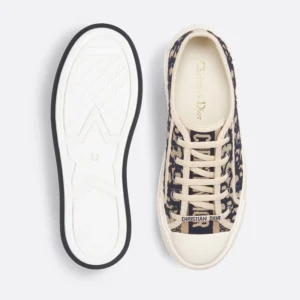 WALK'N'DIOR PLATFORM SNEAKERS UNISEX OBLIQUE EMBROIDERED COTTON BLUE – CD160