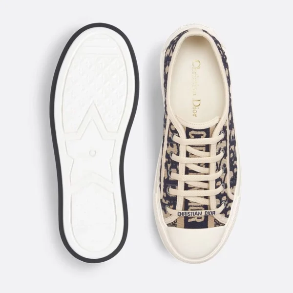WALK'N'DIOR PLATFORM SNEAKERS UNISEX OBLIQUE EMBROIDERED COTTON BLUE – CD160