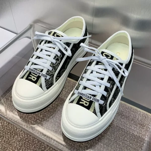 WALK'N'DIOR PLATFORM SNEAKERS UNISEX TOILE DE JOUY MEXICO EMBROIDERED BLACK – CD182