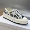 WALK'N'DIOR PLATFORM SNEAKERS UNISEX TOILE DE JOUY MEXICO EMBROIDERED WHITEBLUE – CD152