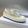 WALK'N'DIOR PLATFORM SNEAKERS UNISEX TOILE DE JOUY MEXICO EMBROIDERED WHITEGOLD – CD181